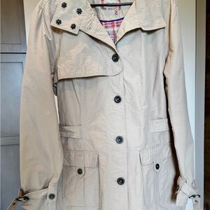 Street One Trench Jacket Khaki Pockets Germany XL EUR 44